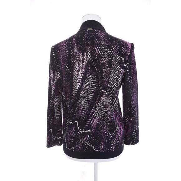 St. John Sport Wool Full Zip Reptile Cardigan Knit Sweater Purple Women Sz S - Picture 11 of 14